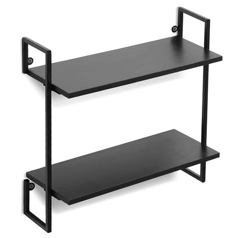 black metal wall mounted shelves